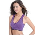 thumbnail image 1 of Women's Zip Front Sports Bra Wireless Post-Surgery Bra Light Active Yoga Sports Bras, 1 of 6