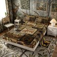 thumbnail image 2 of Meiyoeat Rustic Wildlife Mallard Duck Deer Fish Queen Sheets 4 Pieces, Vintage Cabin Pattern Queen Sheet Sets, Brown Black, 2 of 6