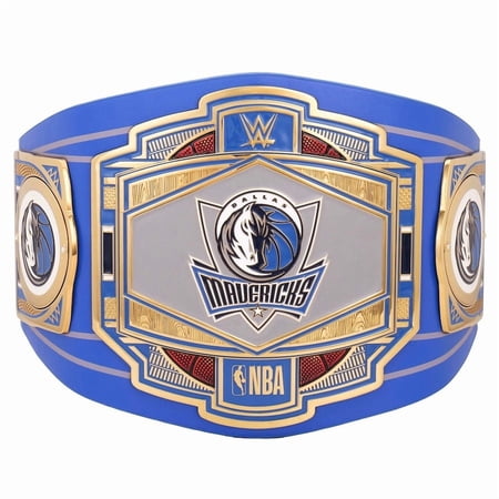 Dallas Mavericks Championship Belt Metal Plates Hand-Tooled Leather Strap Adult Size Collectible