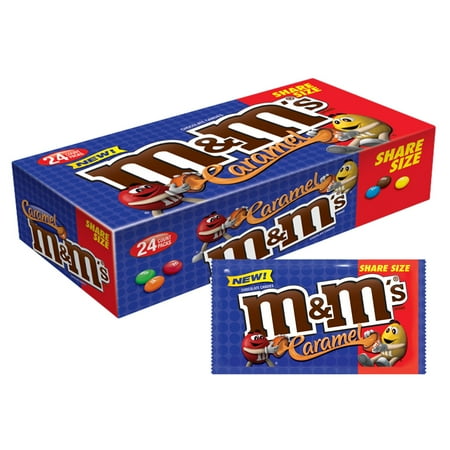 M&M'S Caramel Chocolate Candy, 2.83 Oz., 24 Count
