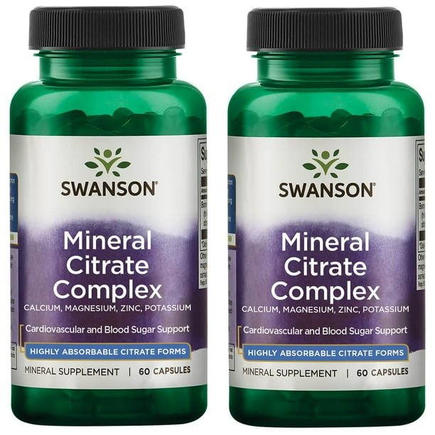 Swanson Mineral Citrate Complex Calcium, Magnesium, Zinc, Potassium 2