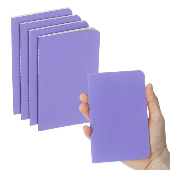 4 Pack A6 Notebook, A6 Journal Mini Notebook Pocket Kraft Memo Notepads Lined Sketchbook Small 3.5x5.5 Inch 30 Sheets for Men Women Office Supplies Purse Travelers, Purple