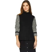 Kensie Women's Colorblock Sweater, Black Combo, L