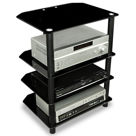Audio Video Stands Mounts - Mount-It! AV Component Glass Media TV Stand, 88 Lb Capacity (MI-867)