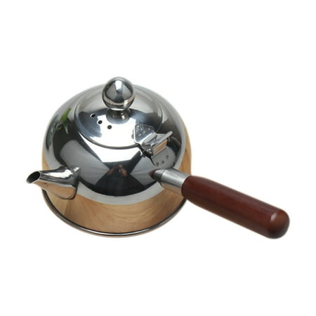 

500Ml Single Handle Water Kettle Induction Samll Coffee Milk Tea Pot 304 Stainless Steel Outdoor Water Boiler Drinkware Gas Silver