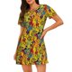 thumbnail image 1 of Fotbe Dancing African Womens Bata de Dormir para Mujer con Estampado, Camisón de Algodón de Manga Corta, Ropa de Dormir Casual, 1 of 6