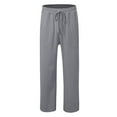 thumbnail image 4 of OSOLU Solid Color Casual Linen Hop Beach Pants For Men Trendy Comfortable Loose Fit Sports Sweatpants Pants Trousers Fashionable Classic Leisure Bottoms, 4 of 7