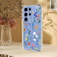 thumbnail image 4 of Compatible with Samsung Galaxy S24 Ultra Case Clear with Flower Design, Cute Soft Silicone TPU Floral Aesthetic Women Girls Transparent Protective Shockproof Anti-Scratch Anti-Yellow Phone Cover, B, 4 of 6