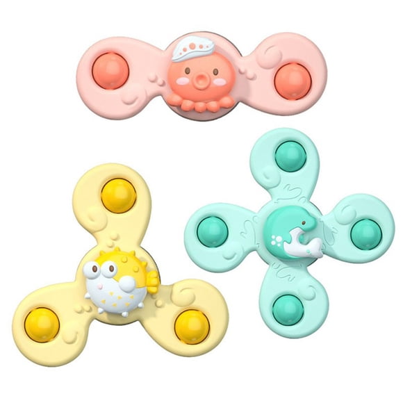 Montessori Kid Spin Top Bath Toys For Boy And Girl Children Bathing Sucker Spinner Suction Cup Toy For Kids Teether