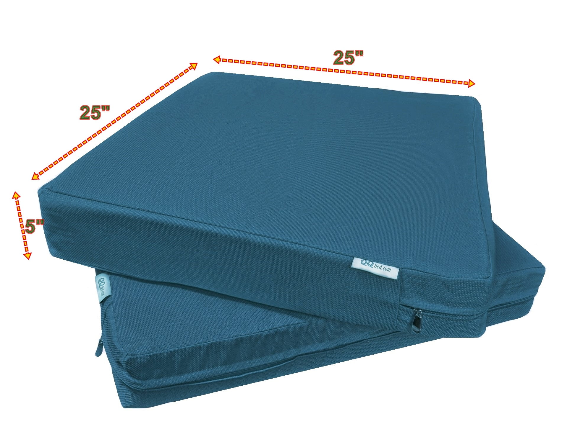 2 Pack Water-resistant Pacific Blue Covers 25"x25"x5" for Outdoor Deep Seat Cushions, Patio Chairs, Sofas and Love Seats