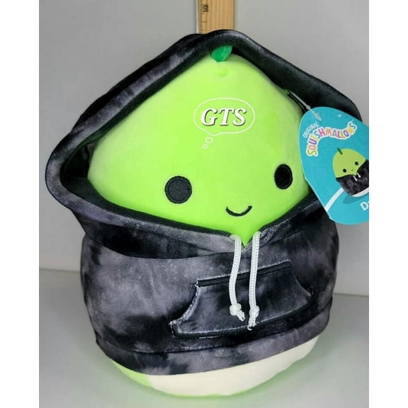 Squishmallow 8" Danny Green Dinosaur Black Tie Dye Hoodie Prehistoric Plush