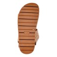 thumbnail image 3 of Women's Summer Crewneck Pocket Short Sleeve Dress Splicing Ruffle Swing Mid Length Loose Dress, 3 of 5