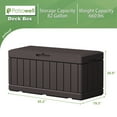 thumbnail image 7 of Patiowell 82 Gallon Deck Box Outdoor Storage Resin Wood Look Storage Box with Lockable lid for Patio Furniture, Brown, 7 of 7