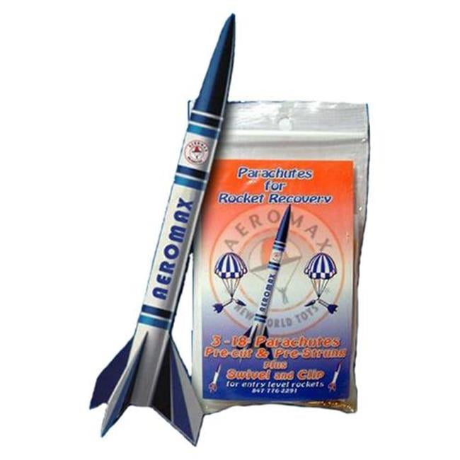 Rocket Recovery Aeromax Inc 18" Plastic Parachute 3-pak 