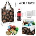 thumbnail image 3 of 5 Pack Foldable Shopping Bag,Halloween Spooky Pumpkins Pattern Reusable Grocery Bags with Pockets,Large Reusable Tote Bags with Handles Waterproof & Lightweight, 3 of 6