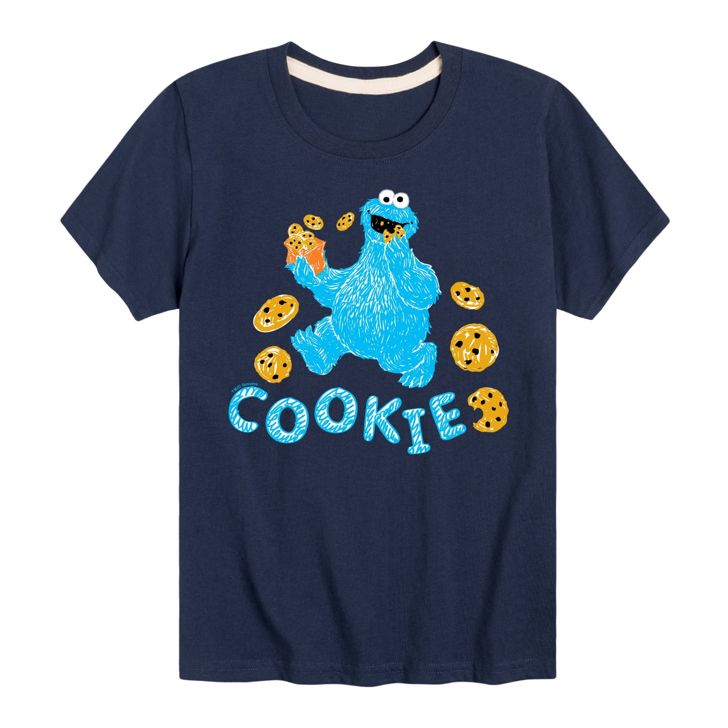 Sesame Street - Scribble Cookie Monster - Toddler and Youth Short Sleeve Graphic T-Shirt