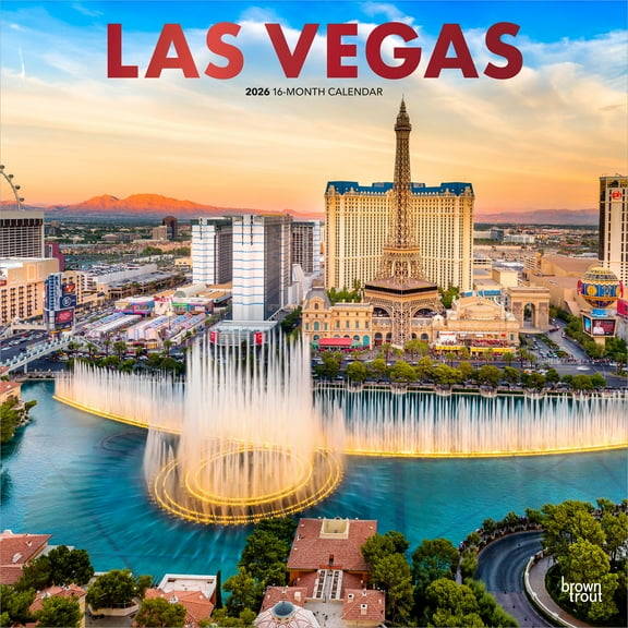 Las Vegas | 2026 12x24" (Hanging) Square Wall Calendar | Plastic-Free | BrownTrout