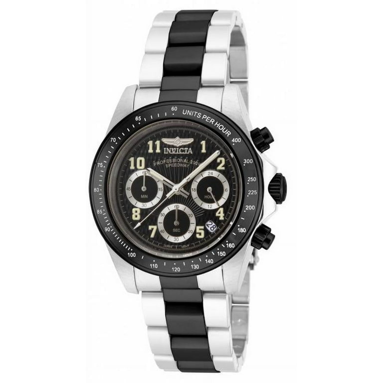 Invicta Men s Speedway Chrono Two Tone Stainless Steel Black Dial