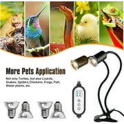Haokaini Reptile Heat Lamp, Dual-UVA UVB Turtle Heat Lamp, 360° Dimmable Heat Lamp for Turtle Tank, Bearded Dragon Reptiles Turtle Lizard Snake