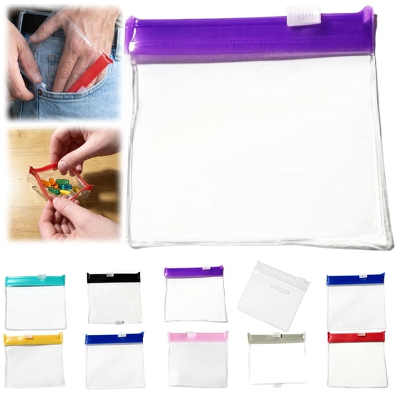 Reusable Pill Pouches for Travel: Color Coded Medicine Bags with Zippered Translucent Waterproof