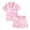 pink, variant on Girls Pajamas Satin Pajama Set Silk Pjs Short Sleeve Sleepwear Loungewear Clothes Set Size 1-13 Years