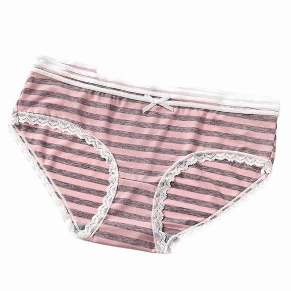 Xucatan 5 Pcs Women's Trim Striped Underwear Full Coverage Soft Stretch High Waisted Panties Breathable Ladies Briefs