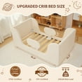thumbnail image 3 of Slsy Toddler Bed, Toddler Floor Bed Frame with Removable Guard Rails, Small Bed for Kids Boys and Girls Aged 1-6 Years, Standard Crib Size Toddler Bed, Certified Fabric Toddler Beds, 3 of 8
