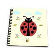 3dRose Ladybug design, kids room, decoration, yellow - Drawing Book, 8 by 8-inch
