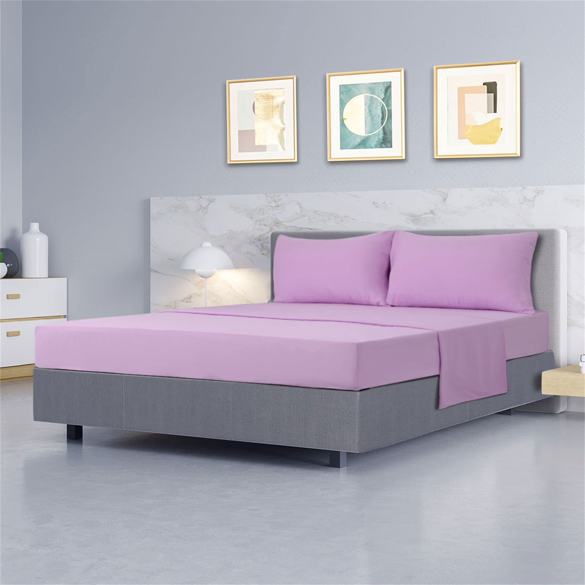 PiccoCasa 4 Pieces Bed Sheets Bedding 