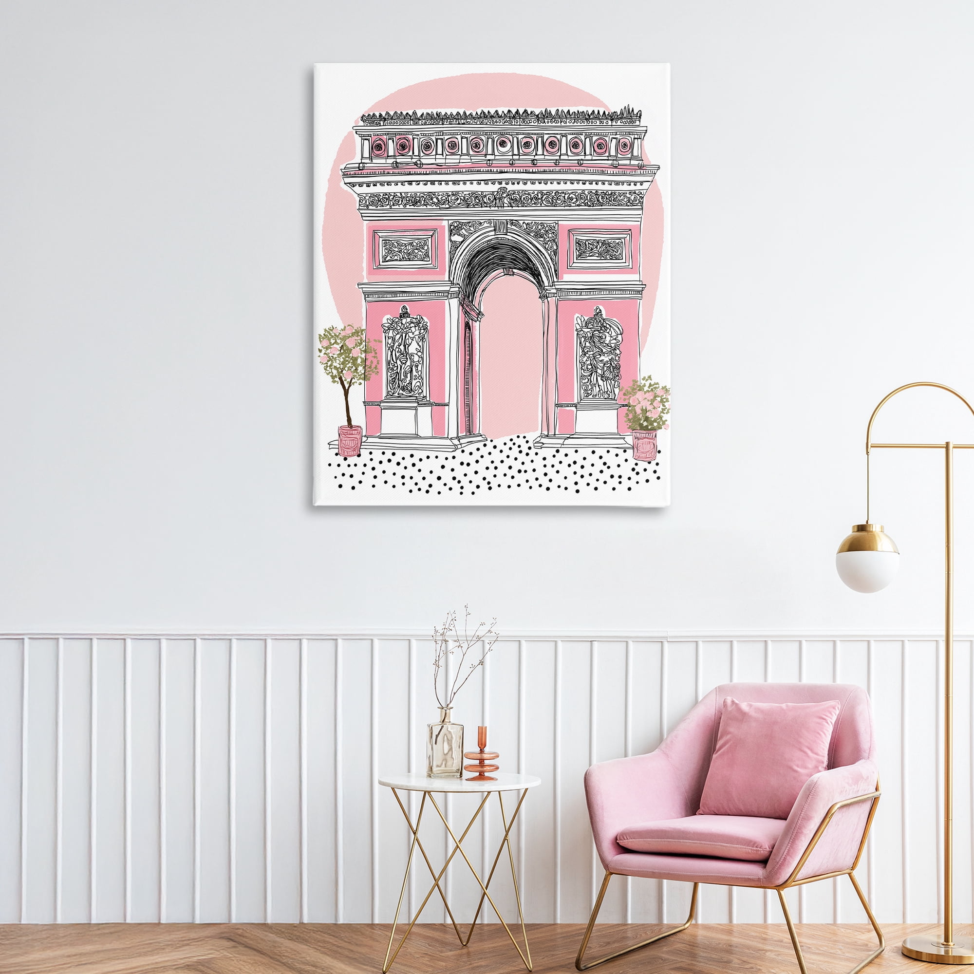 Stupell Industries Pink Neoclassical Archway Canvas Wall Art, design by Jess Stempel