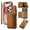 Brown, variant on for iPhone 16 Pro PU Leather Case, Card Slots and Zipper Pocket Kickstand, Classic Protective Shockproof Lightweight Ultra Slim Flip Case Finger Ring Wrist Strap for iPhone 16 Pro, Black