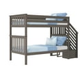 Max & Lily Twin over Twin Bunk Bed with Storage & Shelves Underneath