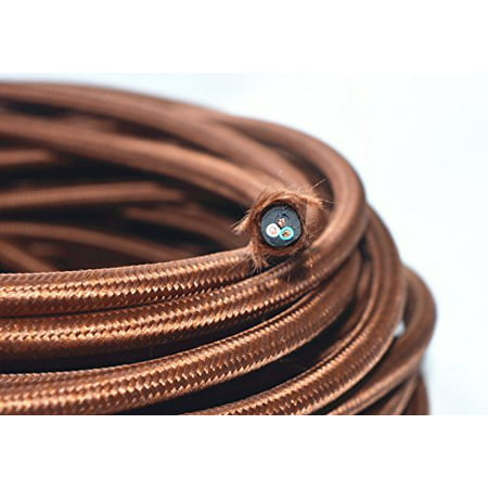 Coffee Brown 18 3 25 Ft Wire Flat, Antique Lamp Wire