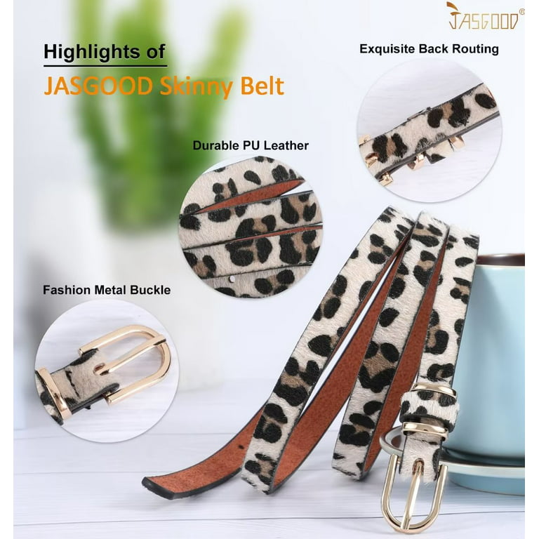 JASGOOD Women's Skinny Leather Belt Thin Waist Belts for Pants Jeans  Dresses 