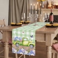 thumbnail image 2 of Table Runners 72 Inches Long Dress Scarves, Blue Purple Floral Farmhouse Kitchen Table Runner, Coffee Tablerunners, Spring Hydrangea Flower Truck Green Plaid 14x72 Inch, 2 of 9