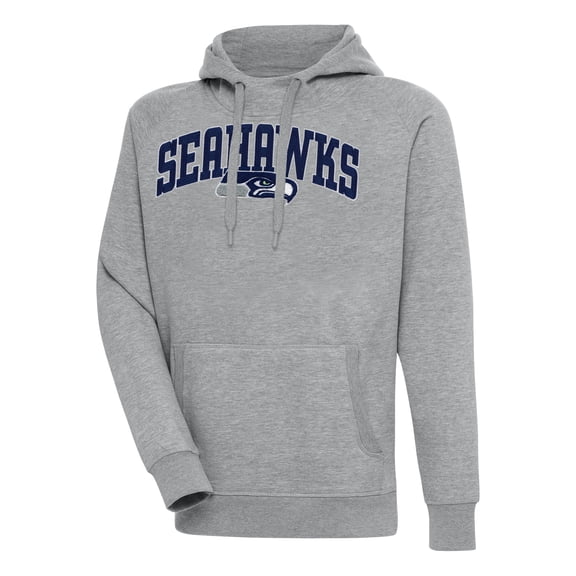 Men's Antigua  Heather Gray Seattle Seahawks Victory Pullover Hoodie