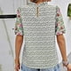 thumbnail image 4 of Blusas de Manga Corta para las Mujeres Imprimir Cuello de Pie Top Casual, Blusas para las Mujeres Casual, 4 of 6