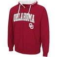 thumbnail image 2 of Men's Colosseum Crimson Oklahoma Sooners Big & Tall Full-Zip Hoodie, 2 of 3