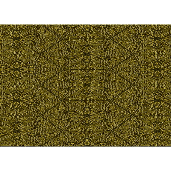 Ahgly Company Indoor Rectangle Patterned Black Bean Brown Area Rugs, 8' x 10'