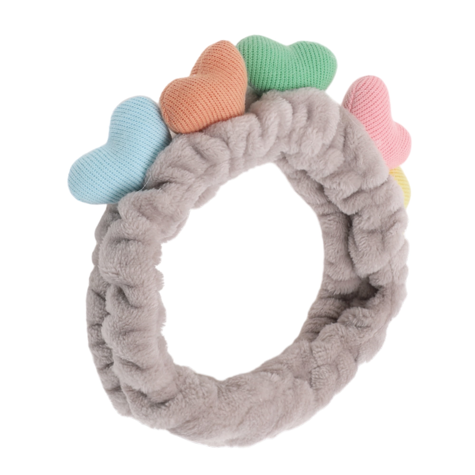 Unique Bargains Fashion Cute Plush Heart-shaped Headwrap for Women 7.87"x2.36" Dark Gray