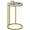 Round Gold, variant on C Shaped Marble Side Table with Gold Metal Frame, Slide Under Sofa, Space Saving Accent Table for Living Room Bedroom