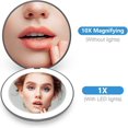 thumbnail image 4 of Dsseng Pocket Mirror  1X/10X Magnification LED Compact Travel Makeup Mirror with Light for Purse  2-Sided  Portable  Folding  Handheld  Small Lighted Mirror for Gift  Cyan, 4 of 7