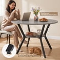 thumbnail image 6 of Hawsaiy Dining Table Set for 4, 42.1" Round Kitchen Table with Storage Shelf and 4 PU Leather Dining Chairs, Modern Dining Room Furniture Set with Metal Base for Apartment, 6 of 11