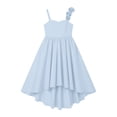 thumbnail image 6 of CPNG Girls' Satin Asymmetrical High-Low Dress – Sleeveless Sweetheart Neckline with 3D Rose Accents, Flowy Party Gown for Flower Girl, Wedding Guest & Birthday Celebrations, 6 of 7