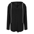 thumbnail image 6 of Ahdbta Hoodies for Women Lightweight Pullover Oversized Hooded Sweatshirts V-Neck Long SLeeve Shirts Loose Fit Fashion Tops, 6 of 8