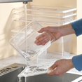 thumbnail image 6 of PETGLE 6 Pack 1/6 Size Plastic Clear Food Pans with Lids for Kitchen Restaurant Food Prep, 4 Inches Deep, 6 of 7