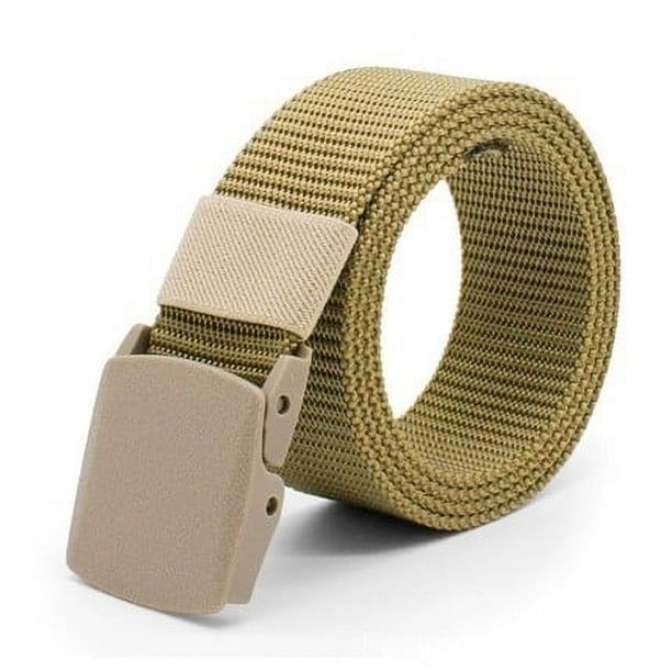 Cinturón de lona para hombre, cinturón de mujer con control de seguridad sin metal, hebilla de entrenamiento militar, pantalones vaqueros casuales, hebilla automática para exteriores