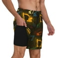 thumbnail image 2 of Uemuo Monochrome Excavators Pattern Mens Swim Trunks Quick Dry Board Shorts with Mesh Lining, Stretch Beach Shorts Quick Dry No-Chafing Board Shorts-3X-Large, 2 of 6