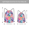 thumbnail image 4 of XMXT Unisex Drawstring Backpack for Women Men, Cartoon Colorful Graffiti Waterproof Gym Bag String Bags for Shopping Sport Travel, m, 4 of 8