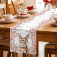 thumbnail image 5 of Table Runner - 72 Inch Long, Easter Kitchen Dining Table Runner Dresser Scarves, Spring Cute Rabbit Eggs Botanical Flowers Rose Farmhouse Decor for Coffee Tables Wedding Party Banquet, 5 of 8